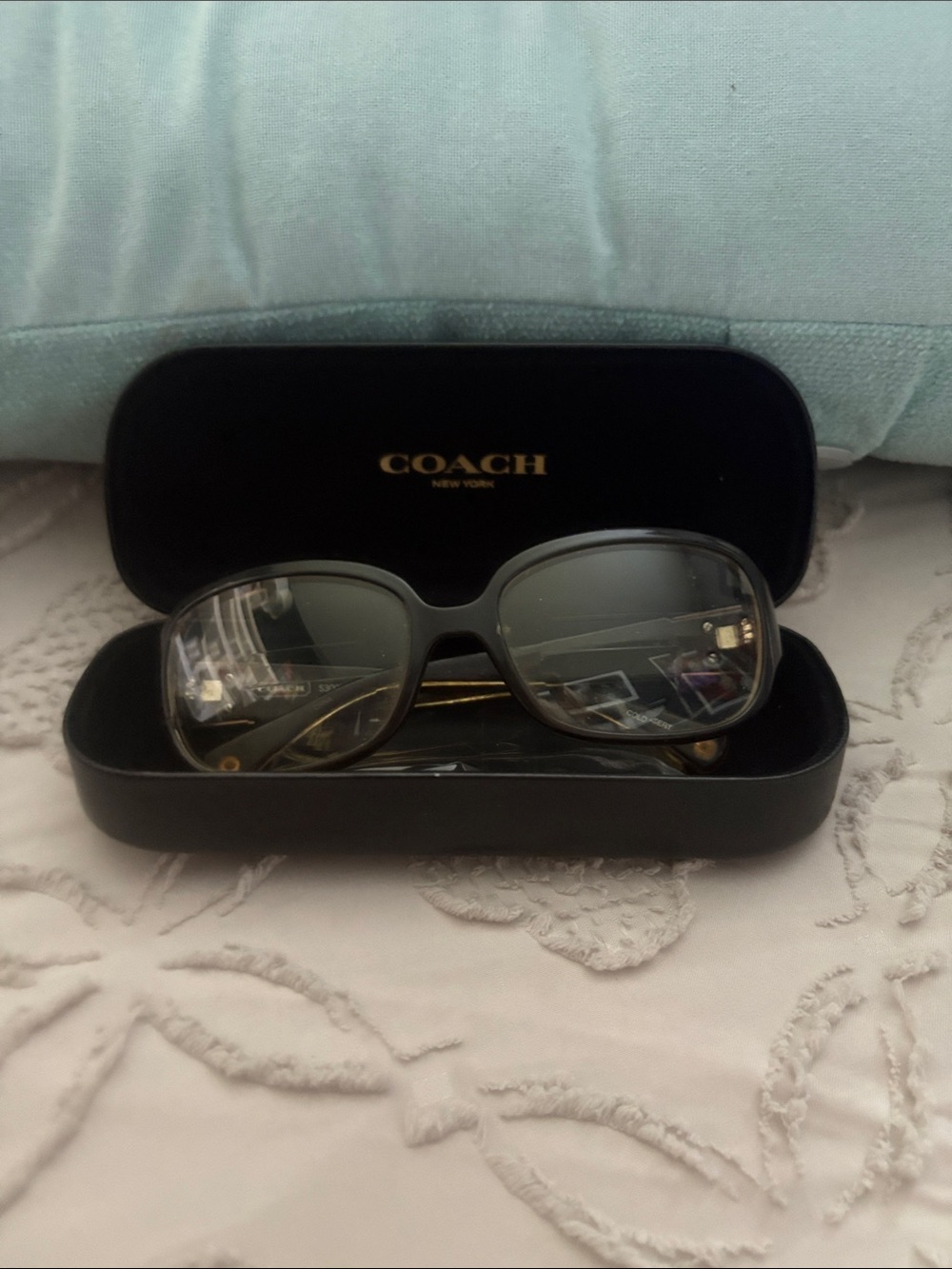 Coach Women's Black Oversized Sunglasses with Logo Case